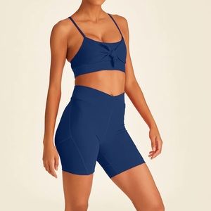Alala Terry Set- Bow top and shorts, Navy, Medium